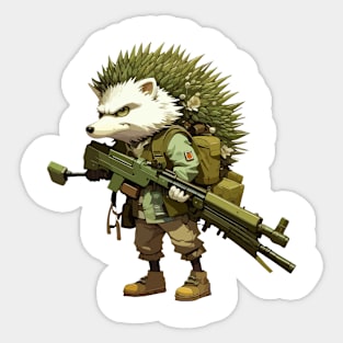 Hedgehog machine gunner Sticker